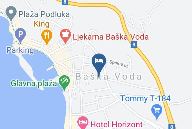 Baska Voda - Pansion Knezovic Maps