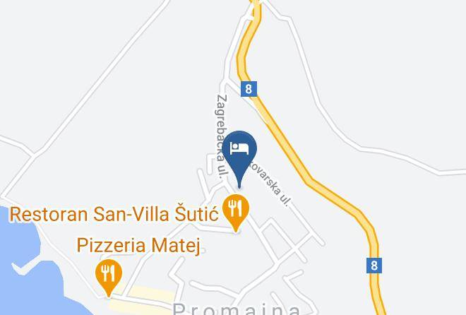 Baska Voda - Pansion Mlikota Maps