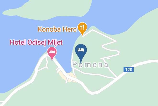 Mljet - Pansion Pomena Maps