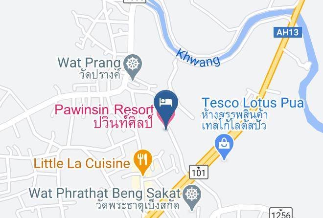 Amphoe Pua - Pawinsin Resort Maps