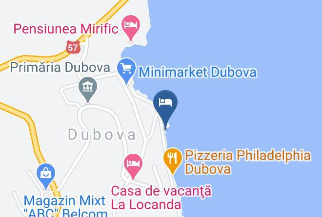 Dubova - Pensiunea La Faleza Dubova Maps