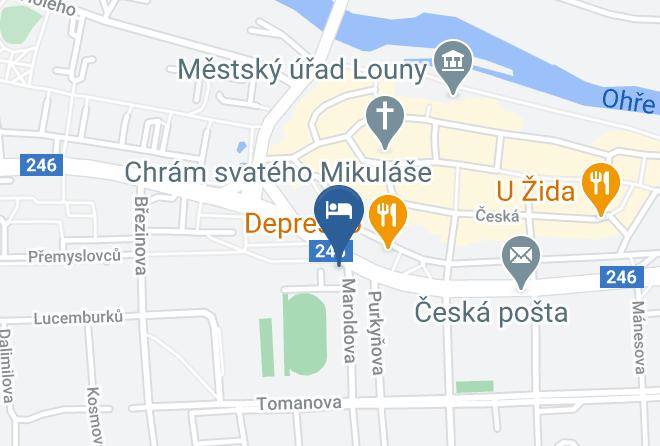Louny - Penzion Hudebka Maps