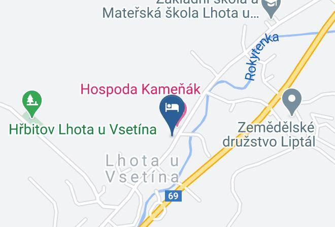 Vsetin - Penzion Kamenak Maps