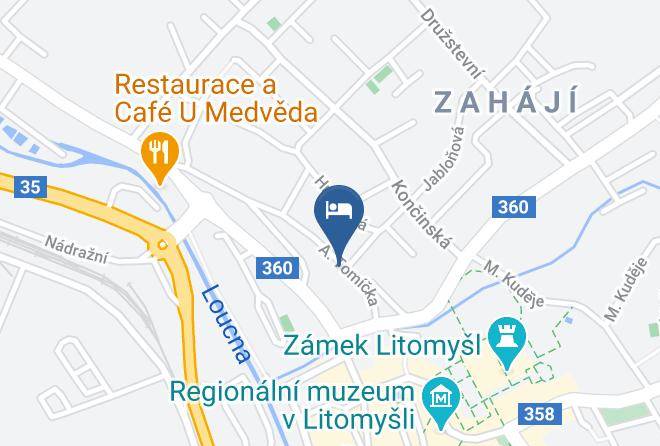 Svitavy - Penzion V Podzamci Litomysl Maps