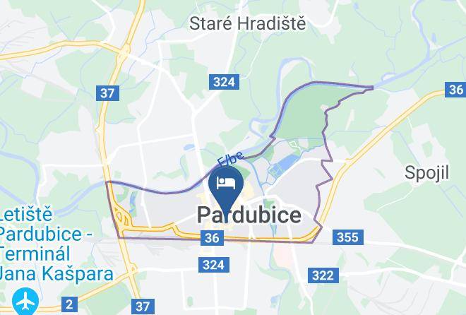 Pardubice - Penzion Zelena Zaba Maps