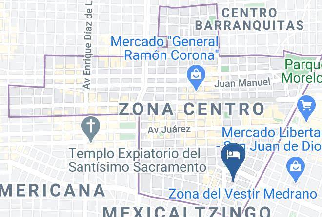 Guadalajara - Perla Central Hotel Maps