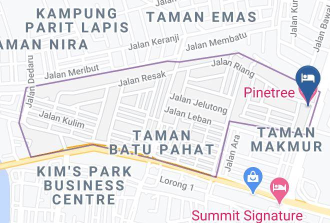 Daerah Batu Pahat - Pinetree Hotel Maps
