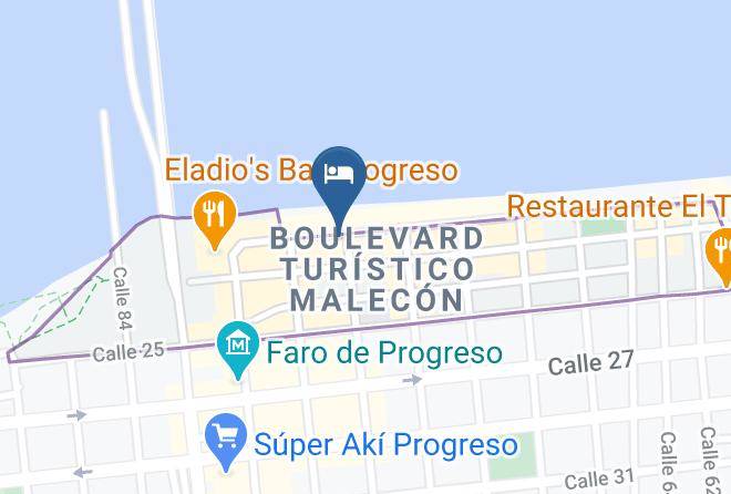 Progreso - Playa Linda Hotel Maps