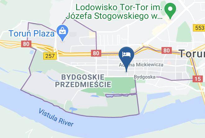 Torun - Pokoje Mlodziezowe Maps
