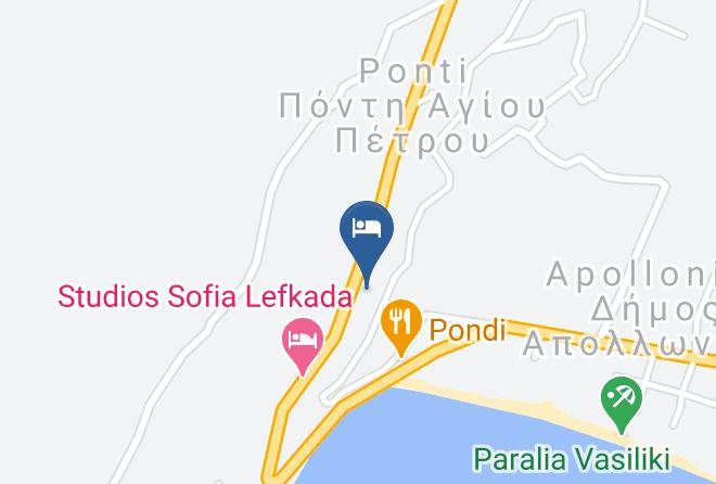 Levkas - Ponti Beach Hotel Maps