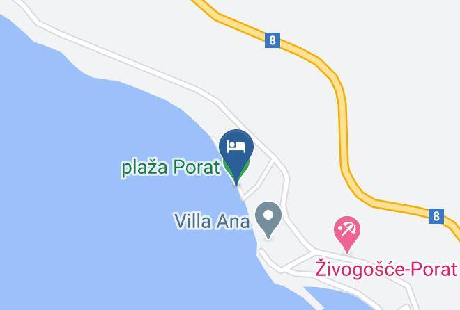 Porat Beach Map - Split Dalmatia - Podgora
