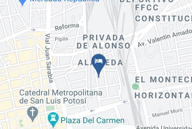 San Luis Potosi Ferrocarril - Posada La Estacion Hotel Maps