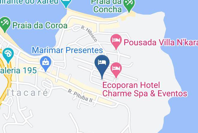 Itacare - Pousada Vila Dos Passaros Maps