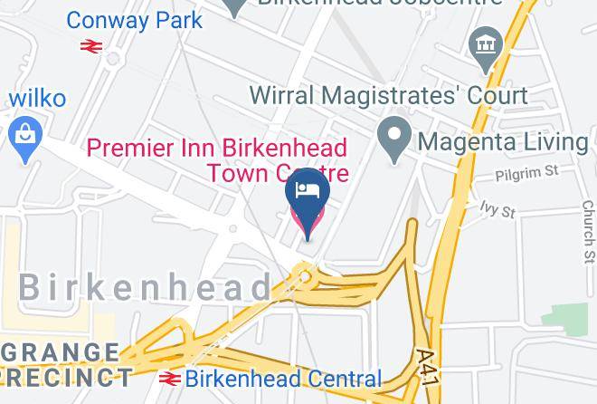 Wirral - Premier Inn Birkenhead Town Centre Hotel Maps