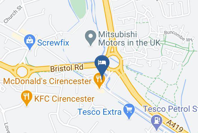 Glos - Premier Inn Cirencester Hotel Maps