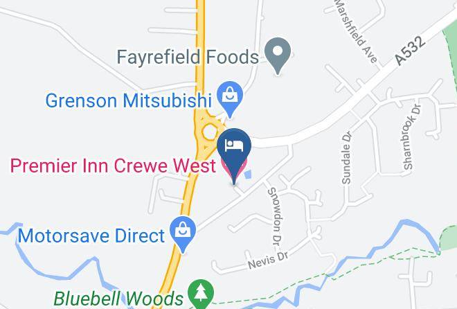 Cheshire East - Premier Inn Crewe West Hotel Maps