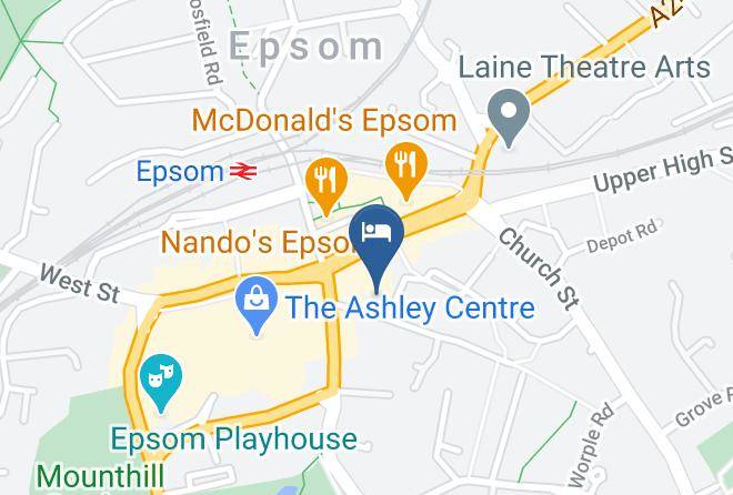 Surrey - Premier Inn Epsom Town Centre Hotel Maps