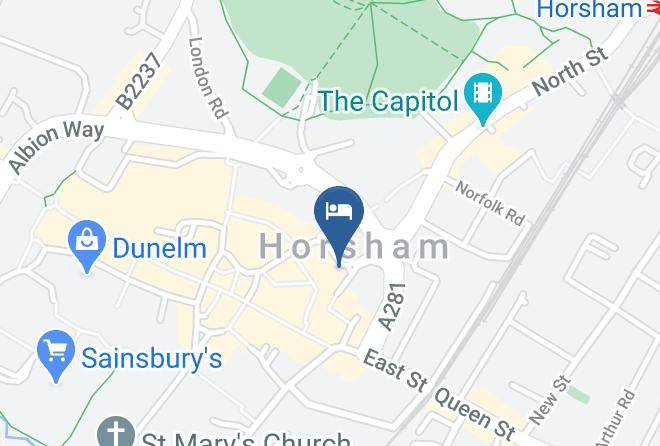 West Sussex - Premier Inn Horsham Town Centre Hotel Maps