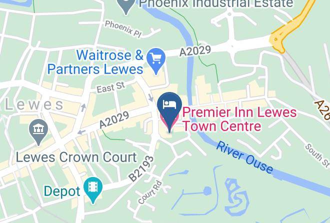 East Sussex - Premier Inn Lewes Town Centre Hotel Maps