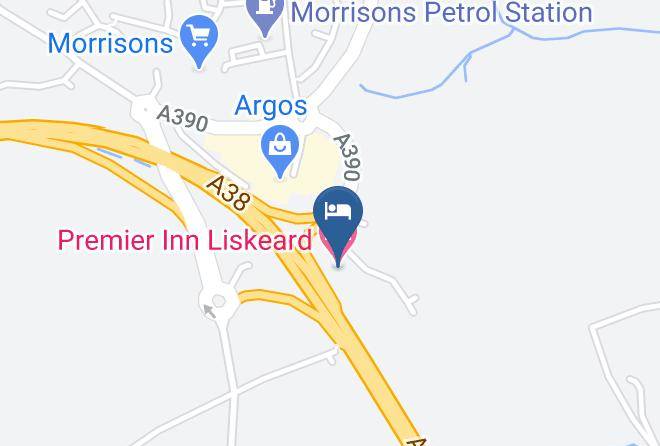 Cornwall - Premier Inn Liskeard Hotel Maps