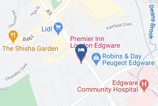 London - Premier Inn London Edgware Hotel Maps