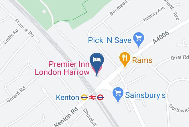 London - Premier Inn London Harrow Hotel Maps