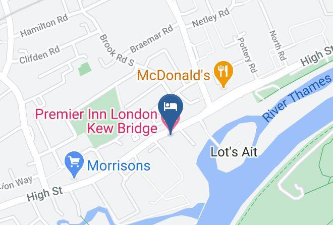 London - Premier Inn London Kew Bridge Hotel Maps