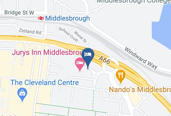 Middlesbrough - Premier Inn Middlesbrough Town Centre Hotel Maps