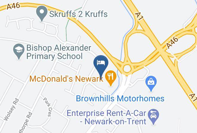 Premier Inn Newark Map