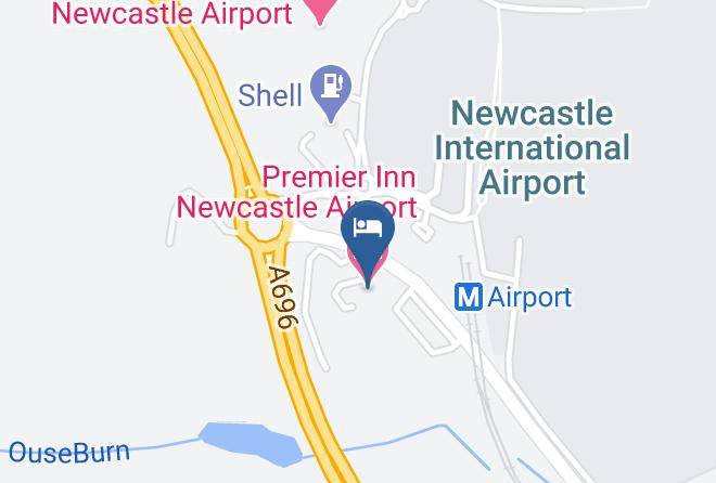 Newcastle Upon Tyne - Premier Inn Newcastle Airport Hotel Maps