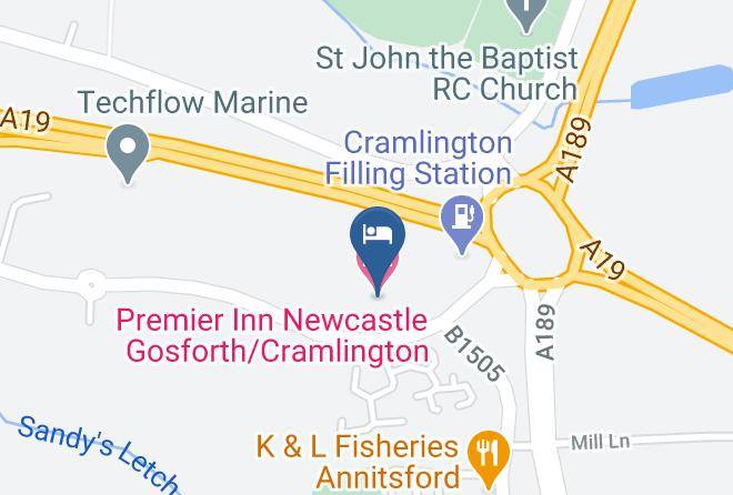 Northumberland - Premier Inn Newcastle Gosforth Cramlington Hotel Maps