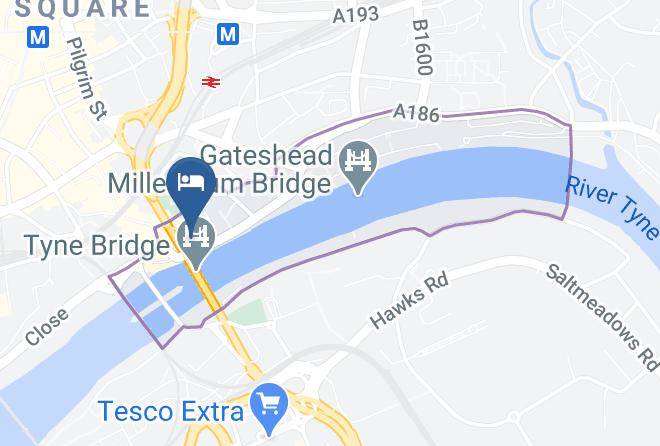 Premier Inn Newcastle Quayside Hotel Map