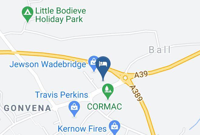 Cornwall - Premier Inn Wadebridge Hotel Maps