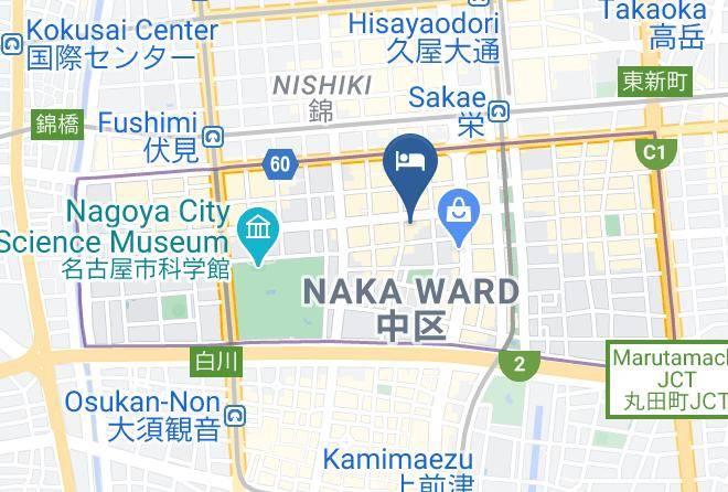 Nagoya City Naka Ward - Princess Garden Hotel Sakae Maps
