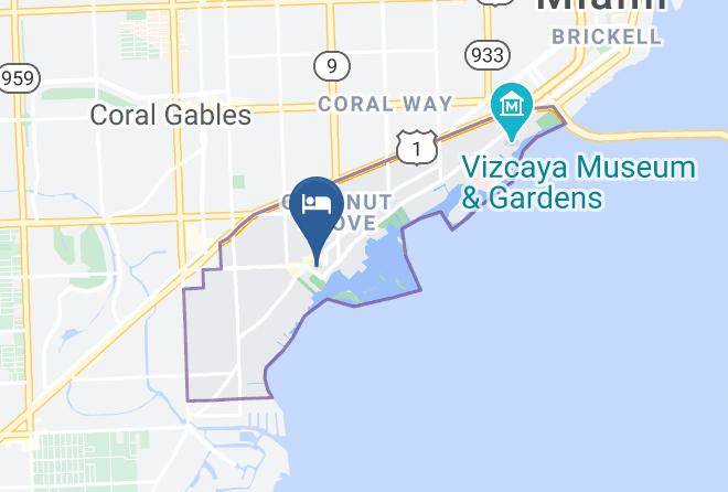 Miami Dade - Hotel Arya Coconut Grove Maps