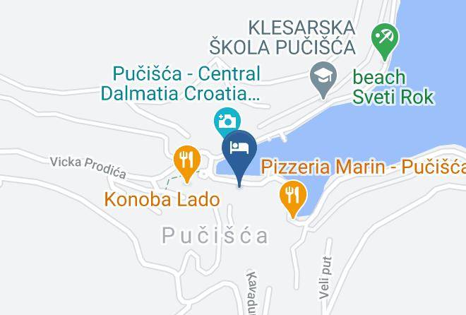 Pucisca - Puteus Restaurant Brac Maps