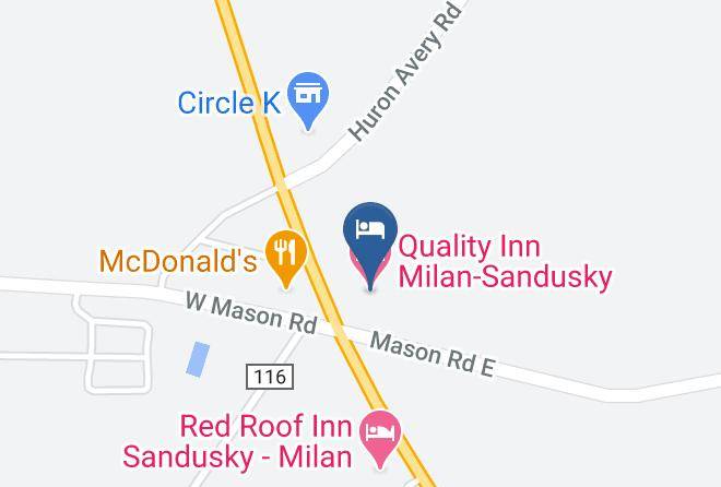Erie - Quality Inn Milan Sandusky Maps