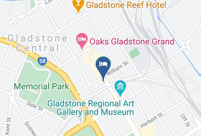 Gladstone - Queens Hotel Motel Gladstone Maps
