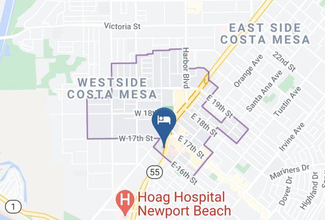 Orange - Ramada By Wyndham Costa Mesa Newport Beach Maps
