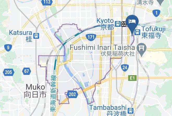 Kyoto City Minami Ward - Randor Residential Hotel Kyoto Suites Maps