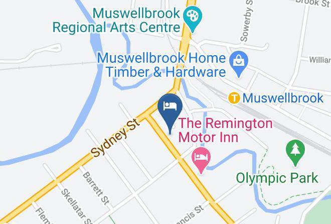 Muswellbrook - Red Cedar Motel Maps