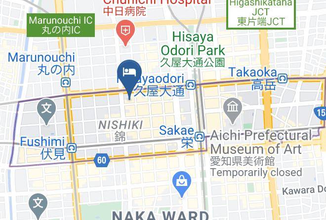 Nagoya City Naka Ward - Red Planet Nagoya Nishiki Maps