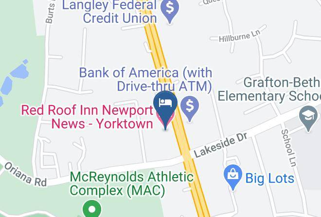 York - Red Roof Inn Newport News Yorktown Maps