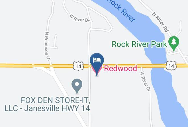 Redwood Motel Map - Wisconsin - Rock