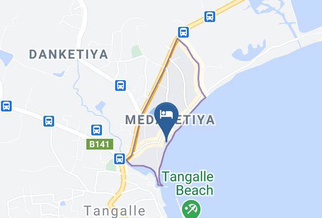 Galle - Dinuliya Beach Hotel & Beach Restaurant Maps
