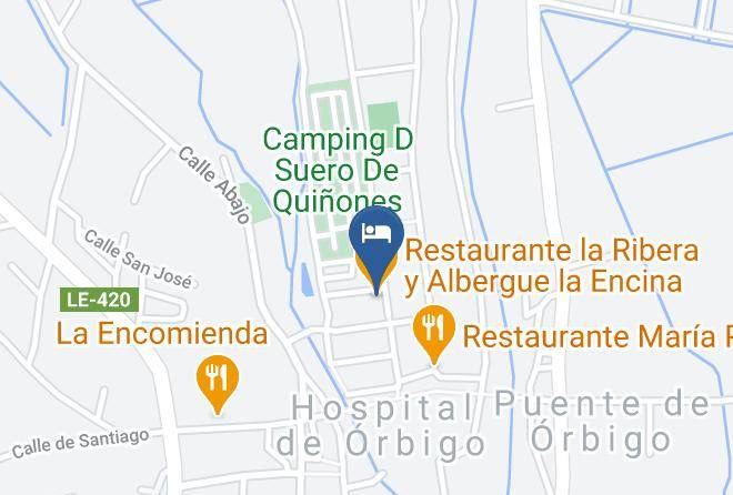 Leon - Restaurante La Ribera Y Albergue La Encina Maps