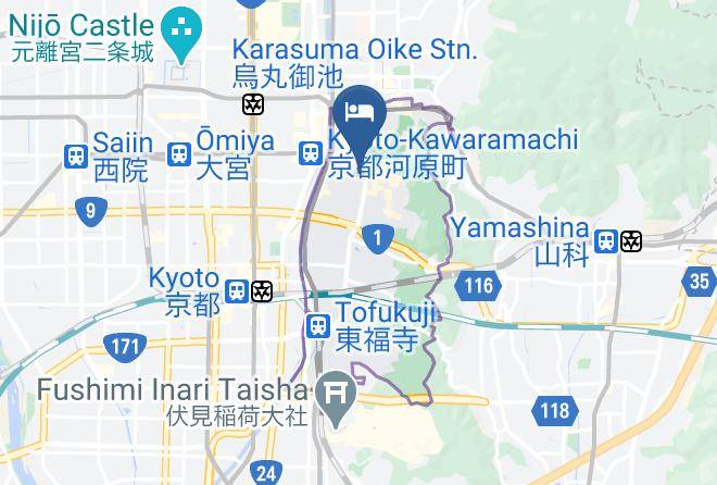 Kyoto City Higashiyama Ward - Rinn Gion Bishamon Maps