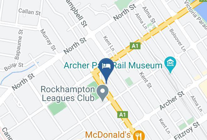 Rockhampton - Rockhampton Palms Motor Inn Maps