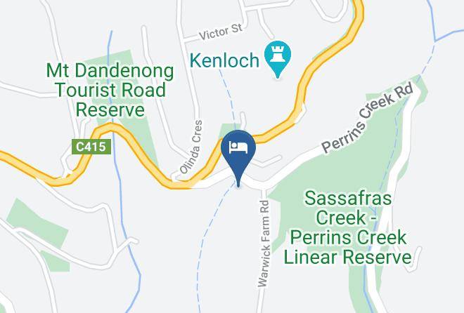 Yarra Ranges - Rocky Creek Art Garden B&b Maps