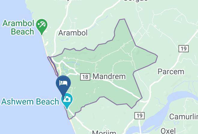 Rococco Ashvem Beach Resort Ashvem Beach Goa Map